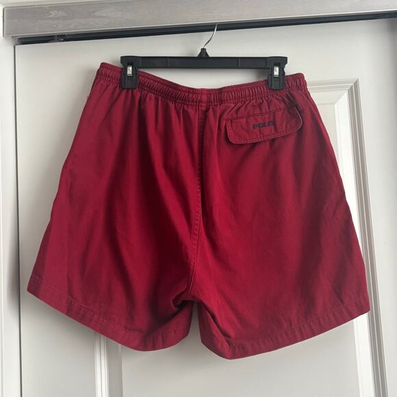 Vintage Polo Ralph Lauren Men’s Drawstring Shorts Preppy Classic Red Sz M - Picture 3 of 12